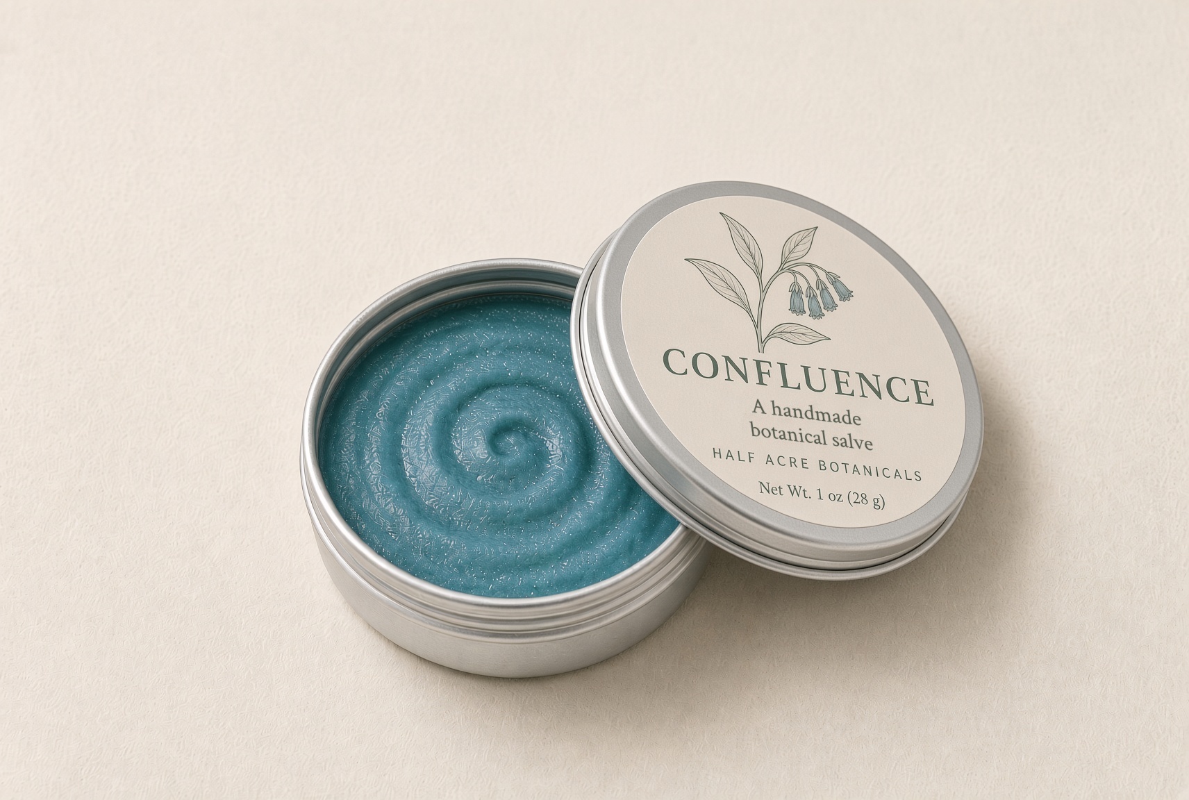 Open Confluence 1 oz tin and lid